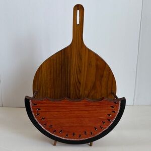 Watermelon wood paper plate holder picnic plate holder summertime